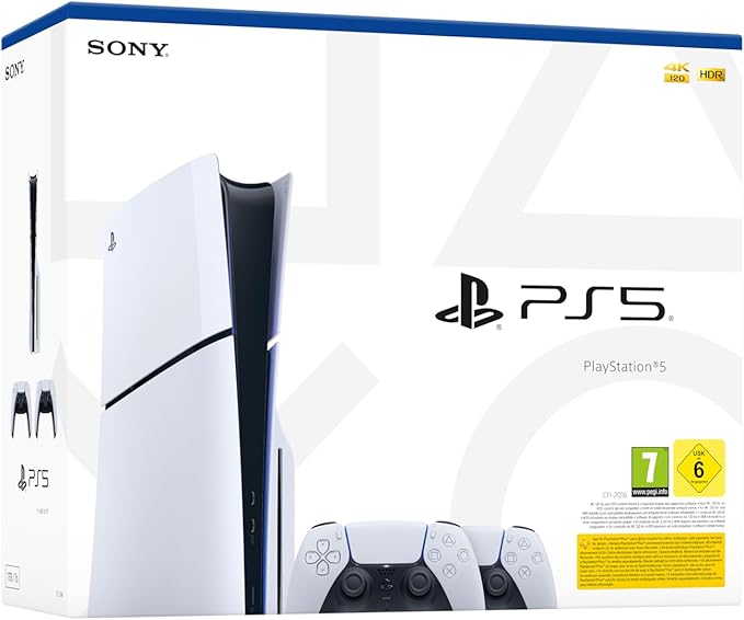 Sony Playstation 5 Console Slim + 2 DualSense Bianco